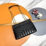 [TOP] SAINT LAURENT Loulou Small Quilted Leather Black Golden Hardware Shoulder Bag - Image 4