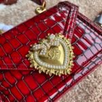 [TOP] Dolce & Gabbana Chain Tote Crossbody Bag - Red and Black Crocodile Bag - Image 7