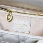 Dior Medium Lady Dior Bag White Cannage Calfskin Golden Hardware - Bag - Image 6