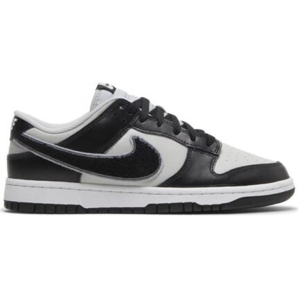Dunk Low Chenille Swoosh Black Gray Fog - Shoes