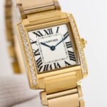 Cartier Tank Française Cartier watch, Yellow Gold, Diamonds, Meduim Model - Image 6