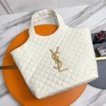 SAINT LAURENT ICARE MAXI SHOPPING BAG IN QUILTED Calfskin WHITE - Bag - Image 2