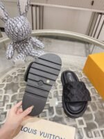 Louis Vuitton Women's Black Pool Pillow Padded Recycled-nylon Sliders - Shoes - Image 10