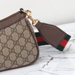 Gucci Ophidia Collection Small Handbag with Extra Strap - Beige And Dark Brown Bag - Image 11