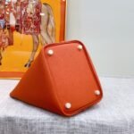 Hermes Clemence Picotin Lock Bag Golden Hardware-Orange Bag - Image 8