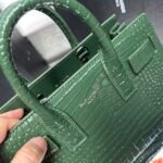 Saint Laurent Green Croc Embossed Leather Nano Classic Sac De Jour Tote - Bag - Image 8