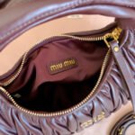 Miu Miu Wander matelassé nappa leather hobo bag - Burgundy - Image 8