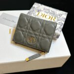 Dior Caro Dahlia Wallet-Gray Leather  Wallet - Image 3