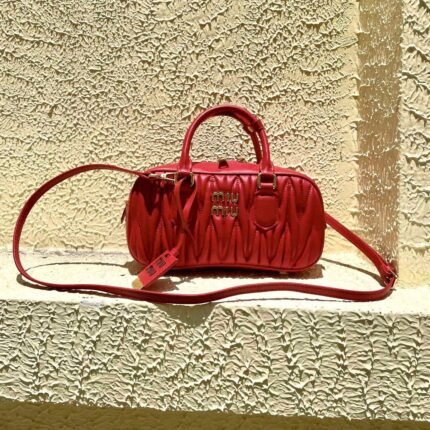 Miu Miu Arcadie matelassé nappa leather bag Red S-wide Size - Bag