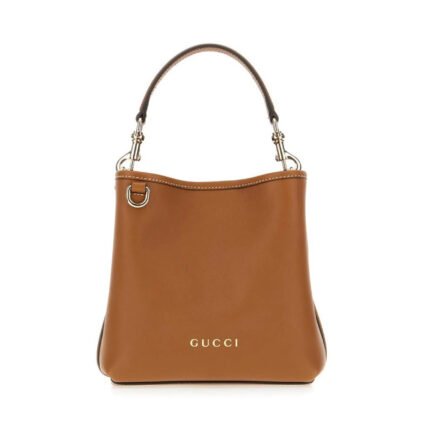 Gucci GG Emblem Mini Bucket Bag - Brown