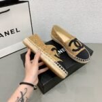 CHANEL Raffia Espadrilles Flats Beige Black - Shoes - Image 2