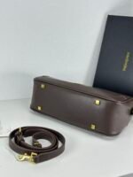 Saint Laurent YSL Vintage Bowling Bag - Coffee Leather Bag - Image 4