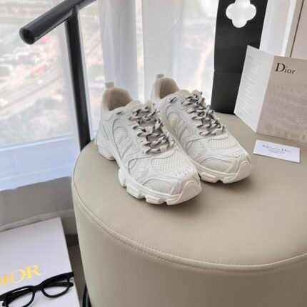 Dior Chrono Classic Mesh with White Leather-Effect Panels Sneaker - Shoes