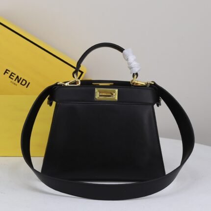 Fendi Peekaboo Black Leather Bag