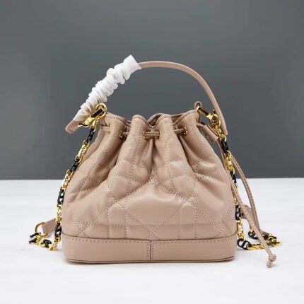 Dior lady bag 17cm lizard bag-Apricot - Bag