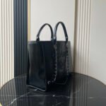 [TOP]Chanel Shopping Tote Bag Mixed Fibres, Calfskin & Silver-Tone Metal-Black - Bag - Image 4