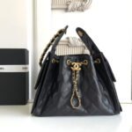 CHANEL 25 Small Handbag Grained Calfskin & Gold-Tone Metal Black -Bag - Image 7