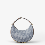 Fendi Fendigraphy Blue Denim-Effect FF Jacquard Bag - Small