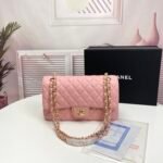 Chanel Classic Double Flap Bag Pink Caviar Golden Hardware - Bag