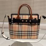 BURBERRY Calfskin Vintage Check Triple Stud Mini Belt Bag Archive Beige - Bag