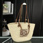 LOEWE Small Anagram basket Raffia Tote Bag - Image 3