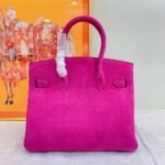 Hermes Birkin Bag Doblis Bag Golden Hardware-Magenta Bag - Image 3