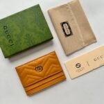 Gucci GG Marmont card case yellow leather-wallet - Image 2