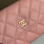 Chanel Counterfeit Caviar Leather Wallet-Pink Wallet - Image 4
