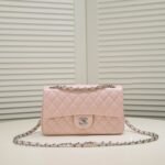 Chanel Classic Double Flap Bag Pink Silver Hardware - Bag