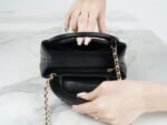 CHANEL Shiny Aged Calfskin Quilted Nano Kelly Shopper Black - Bag - Image 8