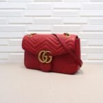 Gucci GG Marmont Small Shoulder Bag in red leather - Bag - Image 2