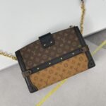 [TOP]LOUIS VUITTON Pochette Trunk Cloth Clutch Bag Brown - Bag - Image 3