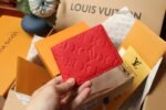 [TOP]Louis Vuitton Red Taurillon Leather Slender Wallet - Image 4