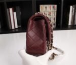 Chanel Classic Flag Handbag Lambskin & Gold-Tone Metal Burgundy Gold Hardware - Bag - Image 6
