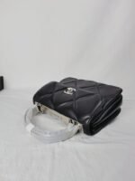 Chanel Top Handle Flap Bag Lambskin - Black - Image 5