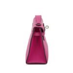 Hermes Rose Pourpre Swift Kelly Pochette Palladium Hardware - Image 5