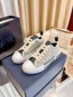 Dior New Embroidered White Low Top Shoes - Image 8