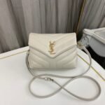 SAINT LAURENT Loulou Toy quilted leather shoulder bag cream - Bag