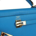 Hermes Kelly Sellier Bleu Zanzibar Epsom Gold Hardware - Image 4