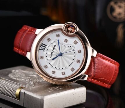 Cartier Ballon Bleu de Cartier Red Strap Watch