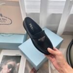 PRADA Glossy Plain Triangle Labeled Loafers - Image 2