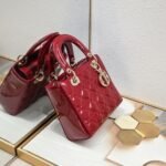 Dior Small Lady Dior Bag Red Cannage Calfskin Golden Hardware - Bag - Image 3