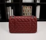 Chanel Classic Flag Handbag Lambskin & Gold-Tone Metal Burgundy Sliver Hardware - Bag - Image 8
