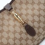 Gucci Jackie 1961 medium shoulder bag Sand and dark brown GG canvas - Bag - Image 7
