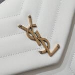 SAINT LAURENT Loulou small quilted leather white golden hardware shoulder bag - Image 5