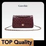 [TOP]Chanel Classic Double Flap Bag Dark Red Golden Hardware - Bag