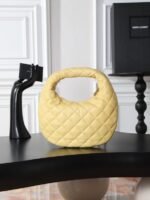 [TOP]Saint Laurent YSL IICARINO in quilted suede Hobo Bag - SOFT LEMON - Image 5