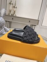 Louis Vuitton Women's Black Pool Pillow Padded Recycled-nylon Sliders - Shoes - Image 5