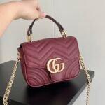 Gucci GG Marmont Mini Top Handle Bag-Red - Bag - Image 9