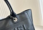 Chanel Shopping Tote Bag Mixed Fibres, Calfskin & Silver-Tone Metal-Black - Bag - Image 11
